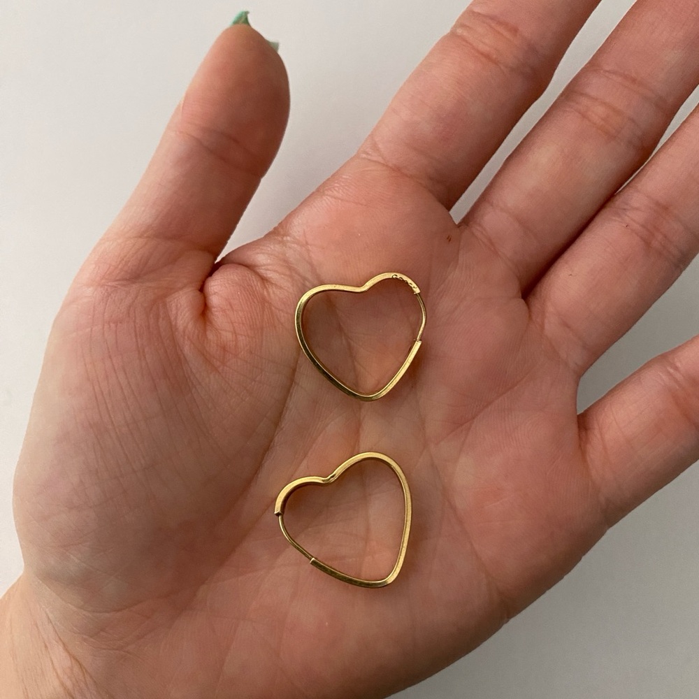Gold Heart Hoop Earrings